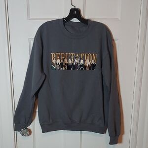 Taylor Swift Reputation Embrodiered Sweatshirt In Gray Sz Large